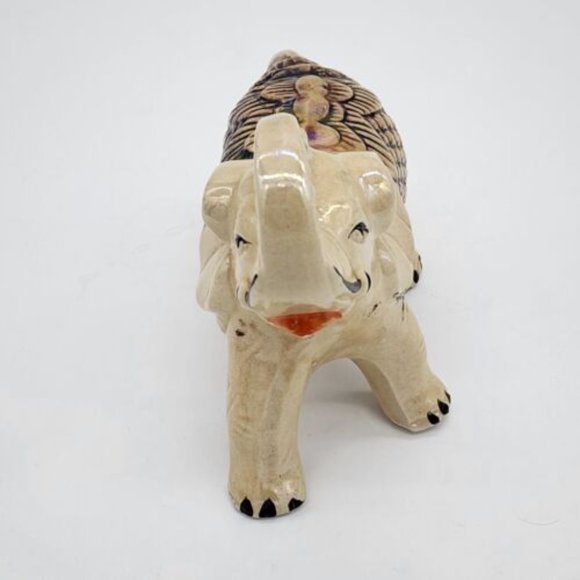 Vintage Brazilian Lusterware Elephant Sanding Trunk Up - Picture 3 of 6